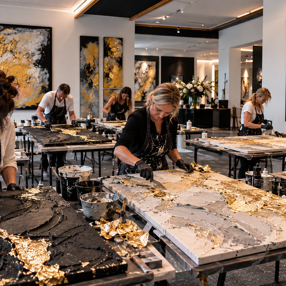Strukturkunst mit echtem Blattgold, Group Experience