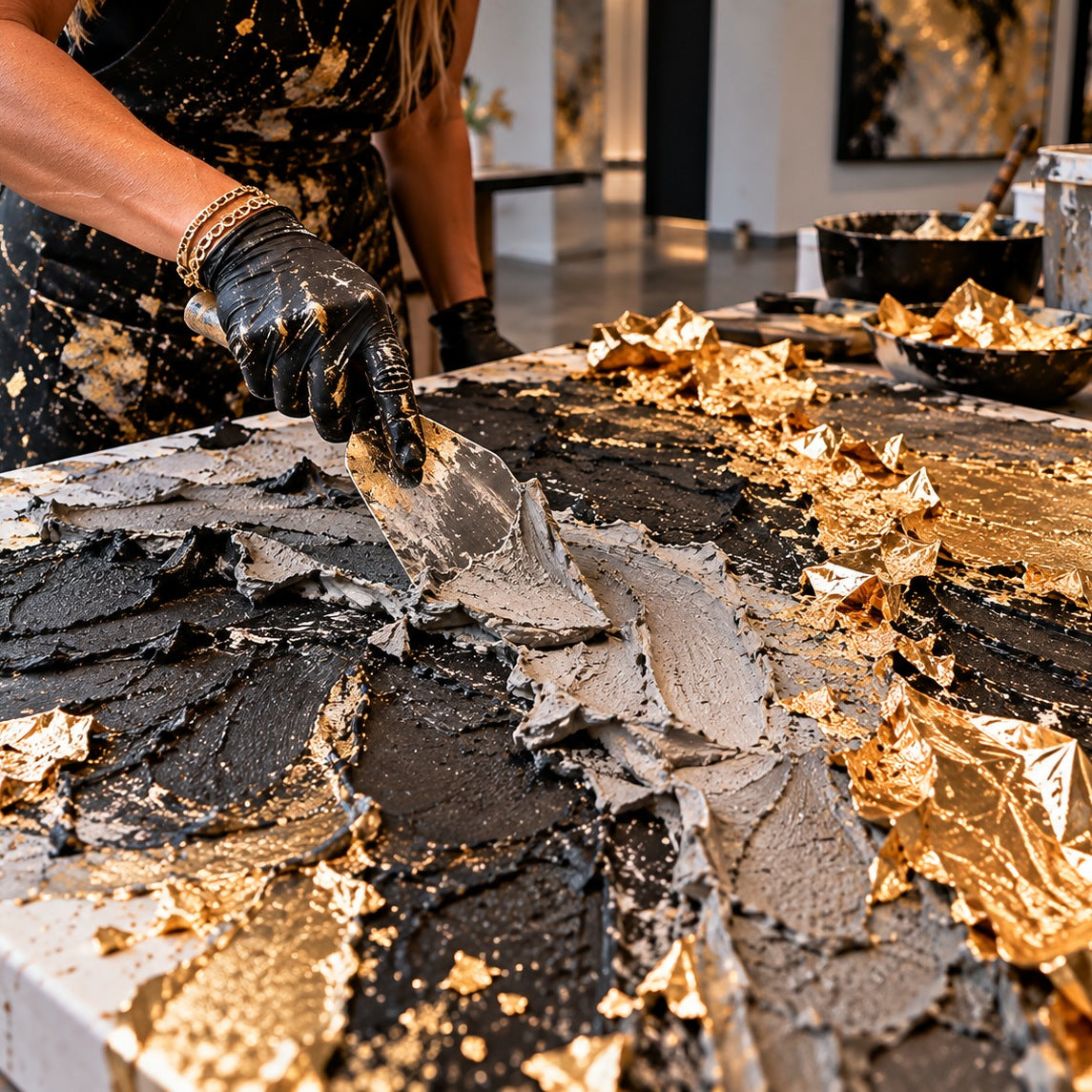 Strukturkunst mit echtem Blattgold, Group Experience