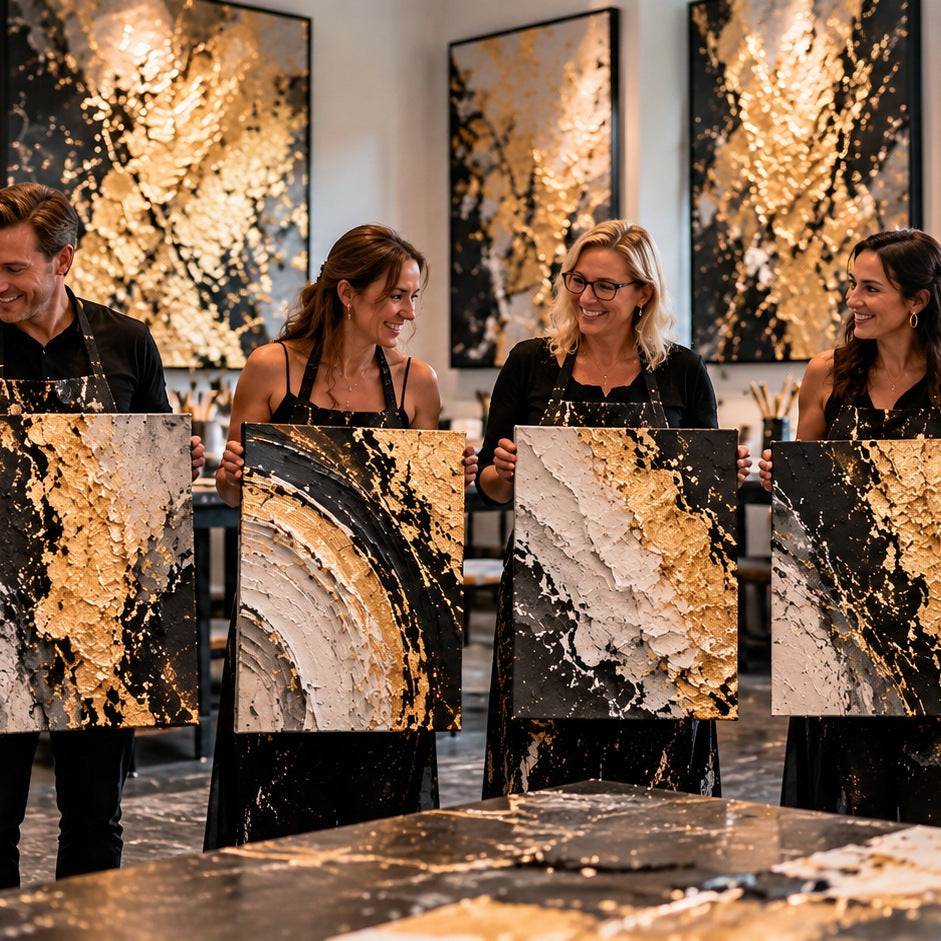 Strukturkunst mit echtem Blattgold, Group Experience