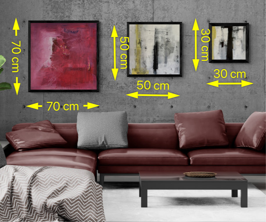 Kunstwerk "Schwarz-Pinke Schönheit" - Poster-Druck im Holz-Rahmen