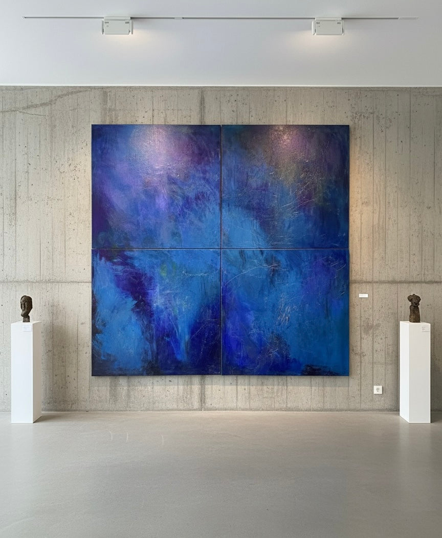 Original Kunstwerk: "Echo Eterna - Der blaue Kontinent Gottes“ 200 x 200 cm