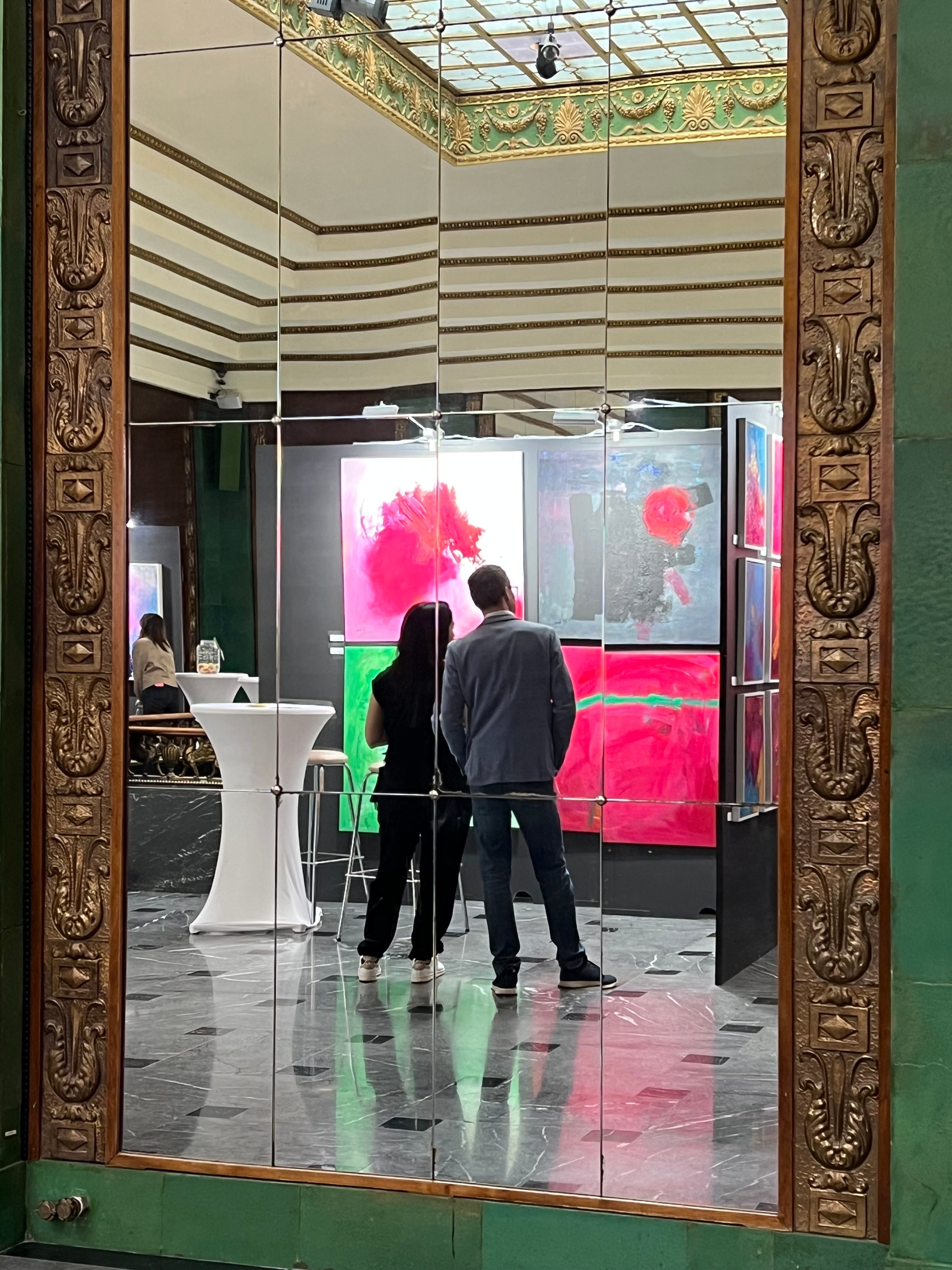 Original Kunstwerk: "Schwarz-Pinke Schönheit", 100*100 cm