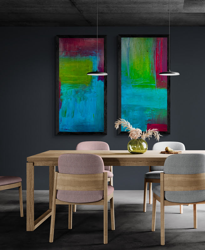 Original Kunstwerk: "Pure Lebensfreude", 2 Stück je 50 *100 cm