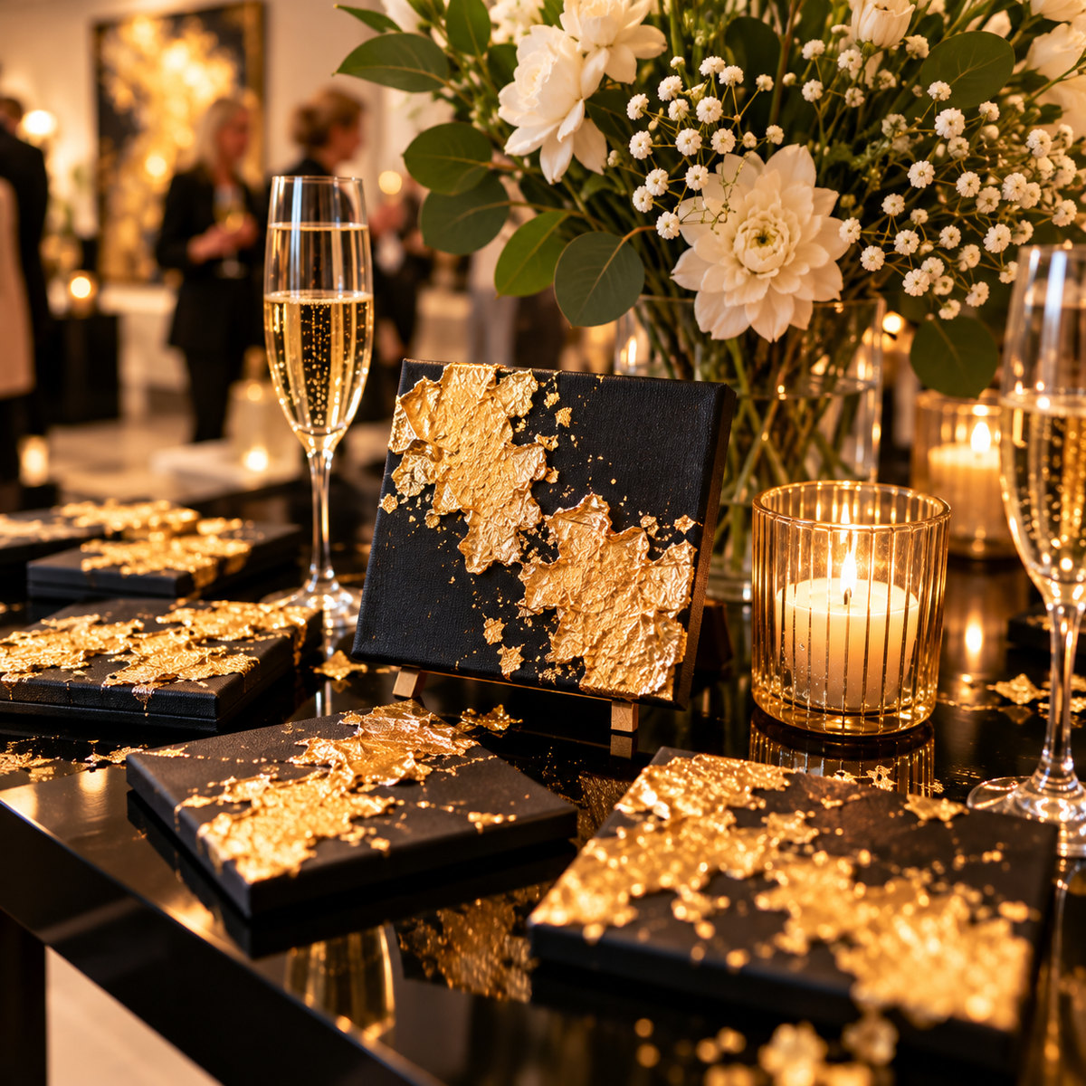 ÜBERFÜLLE-ABEND in der Galerie: Kunst, Champagner und Dein persönliches Goldstück