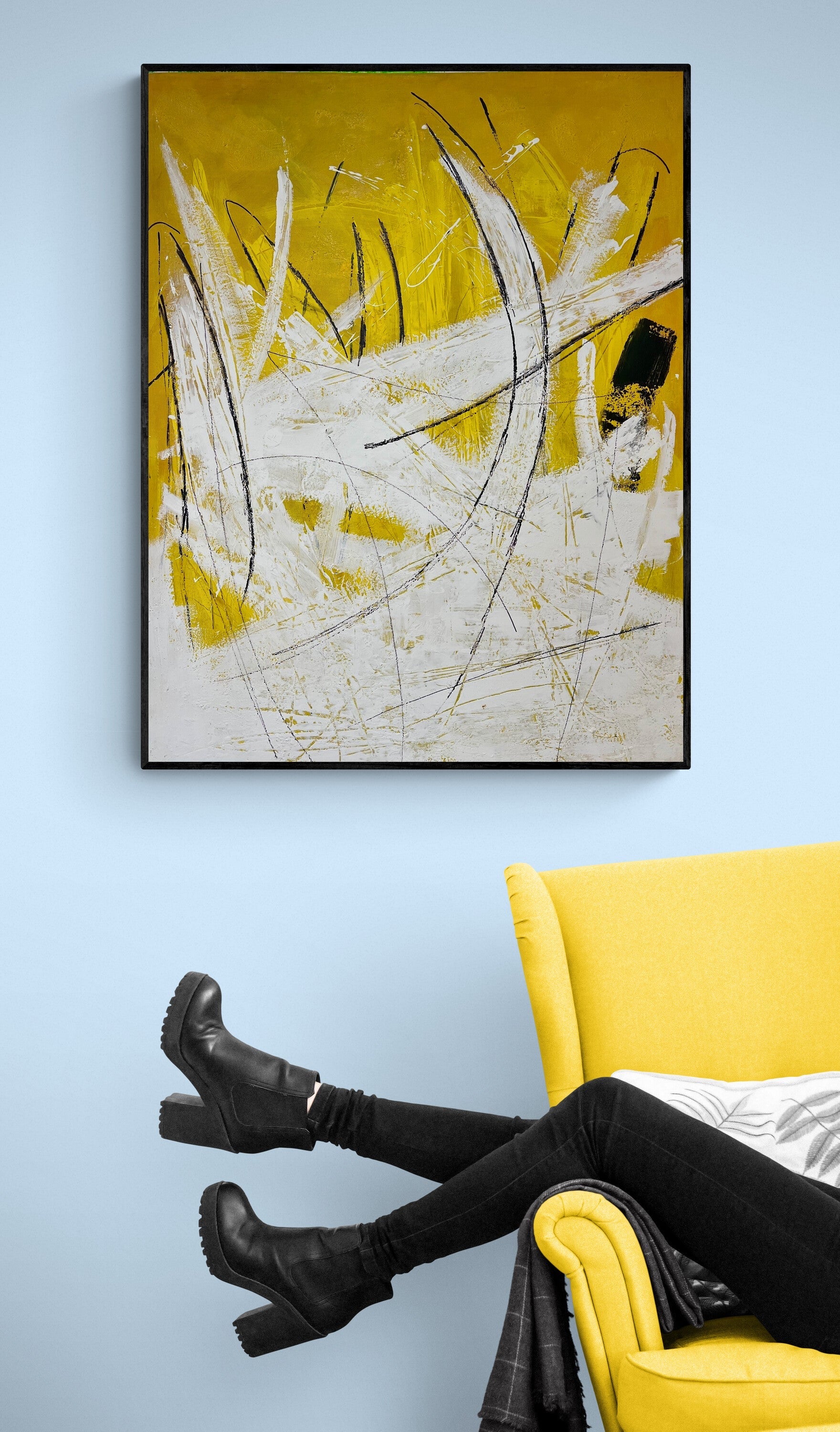 3 Kunstwerke „Glücks-Bündel“ - Premium Poster mit Rahmen