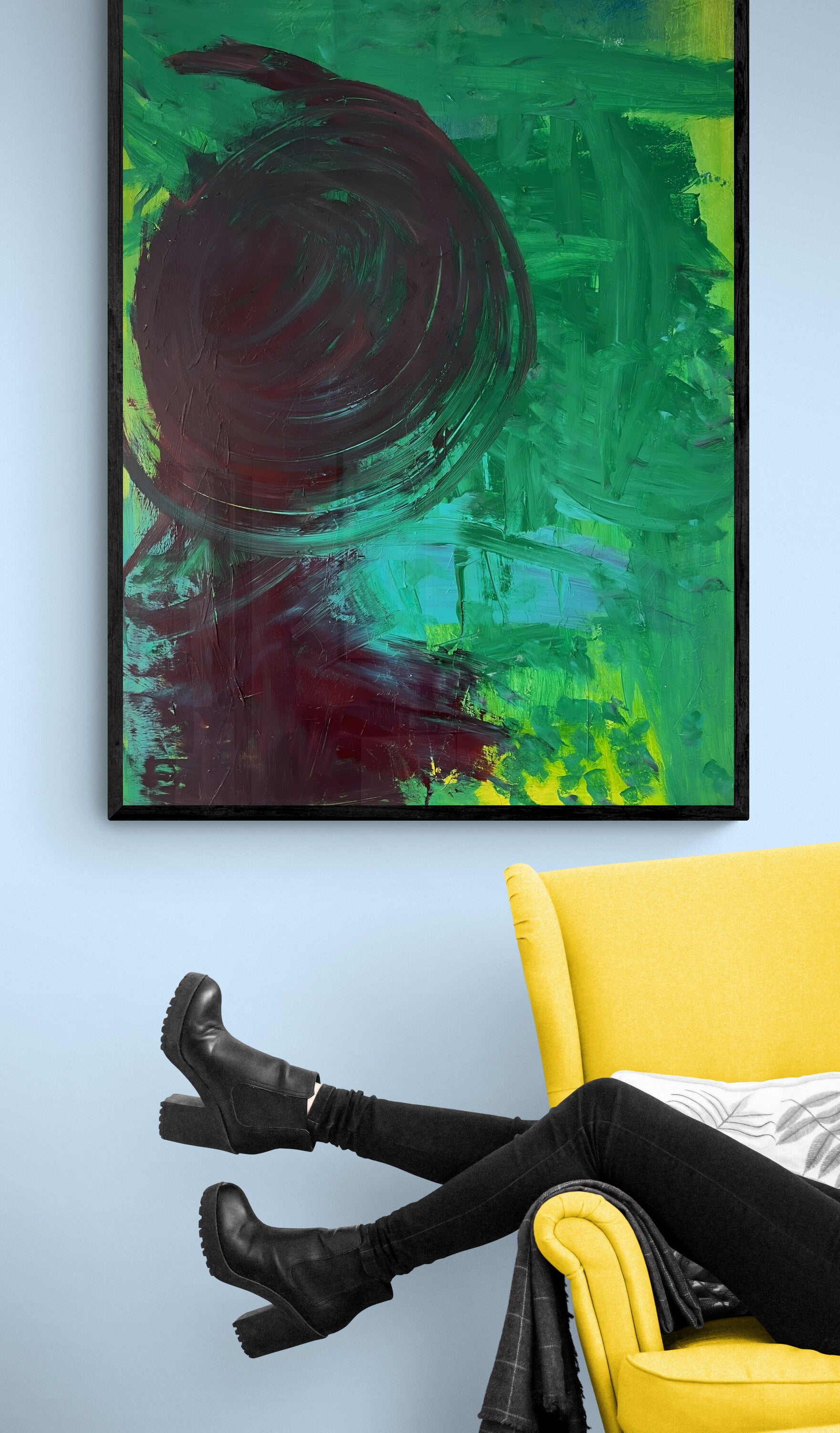 Original Kunstwerk "Mensch auf der Wiese", 90*130 cm