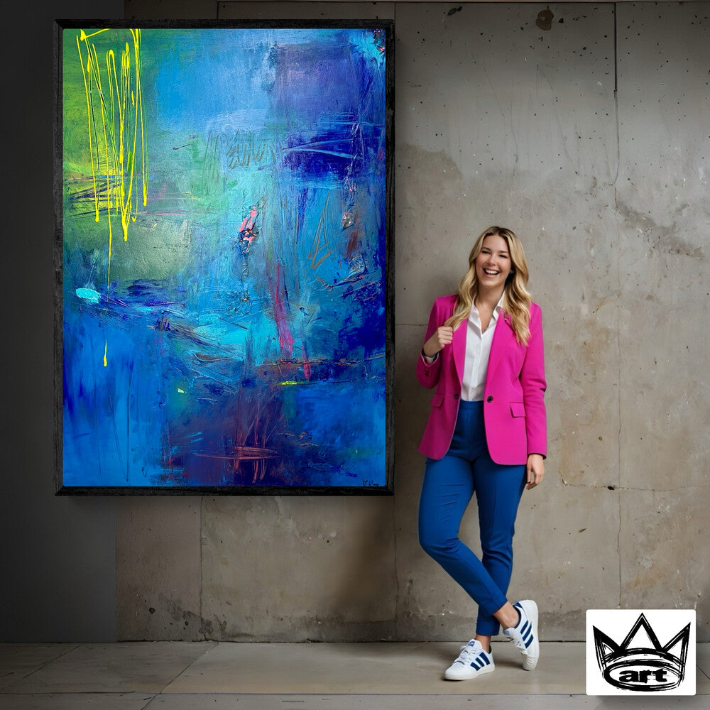 Kunstwerk Martina Krone ART Fluoreszierend pink Modern ART contemporary ART ArtNow Magazine Künstlerin XXL Kunst artwork Global Artist Kunstwerk Kunst Acrylbild Moderne Kunst