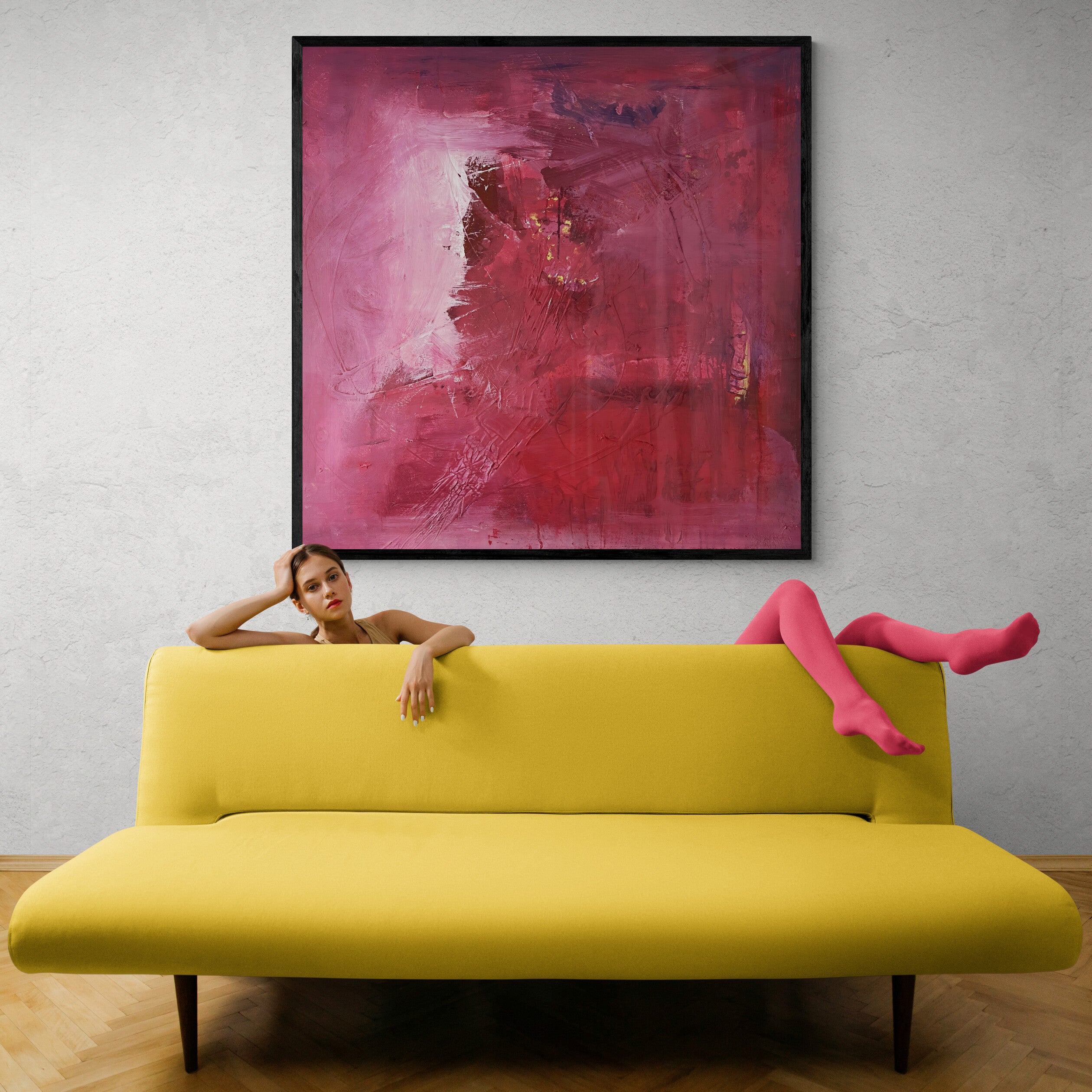 Kunstwerk "Positive Energie" - Poster-Druck im Holz-Rahmen