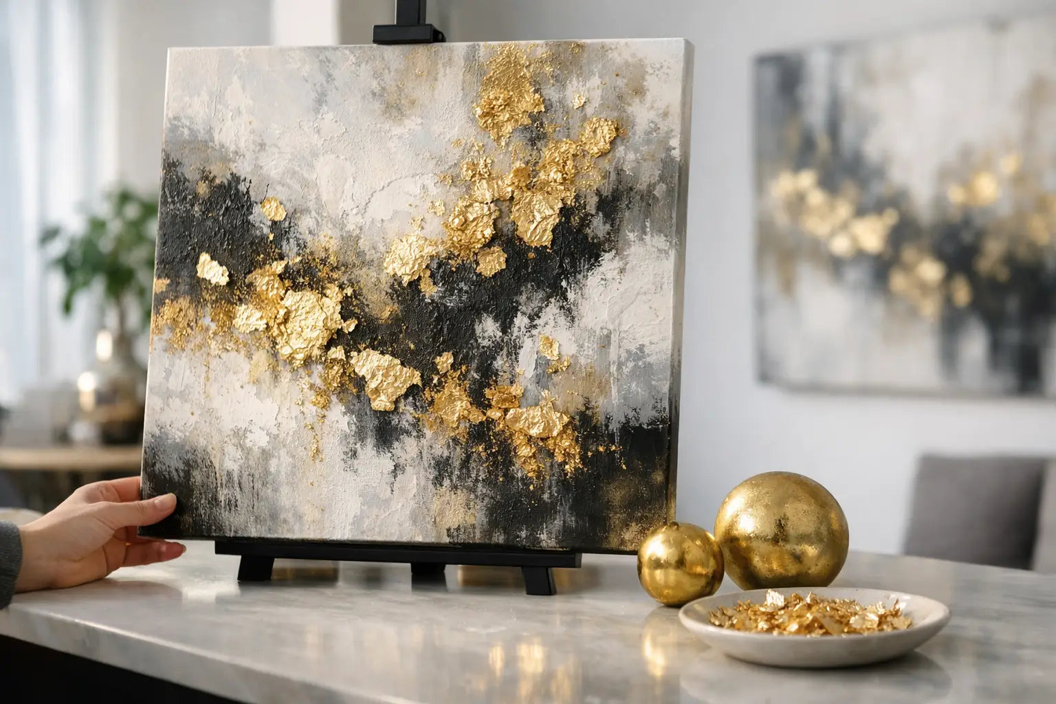 Abstrakte Kunst mit Blattgold kaufen: Worauf achten?