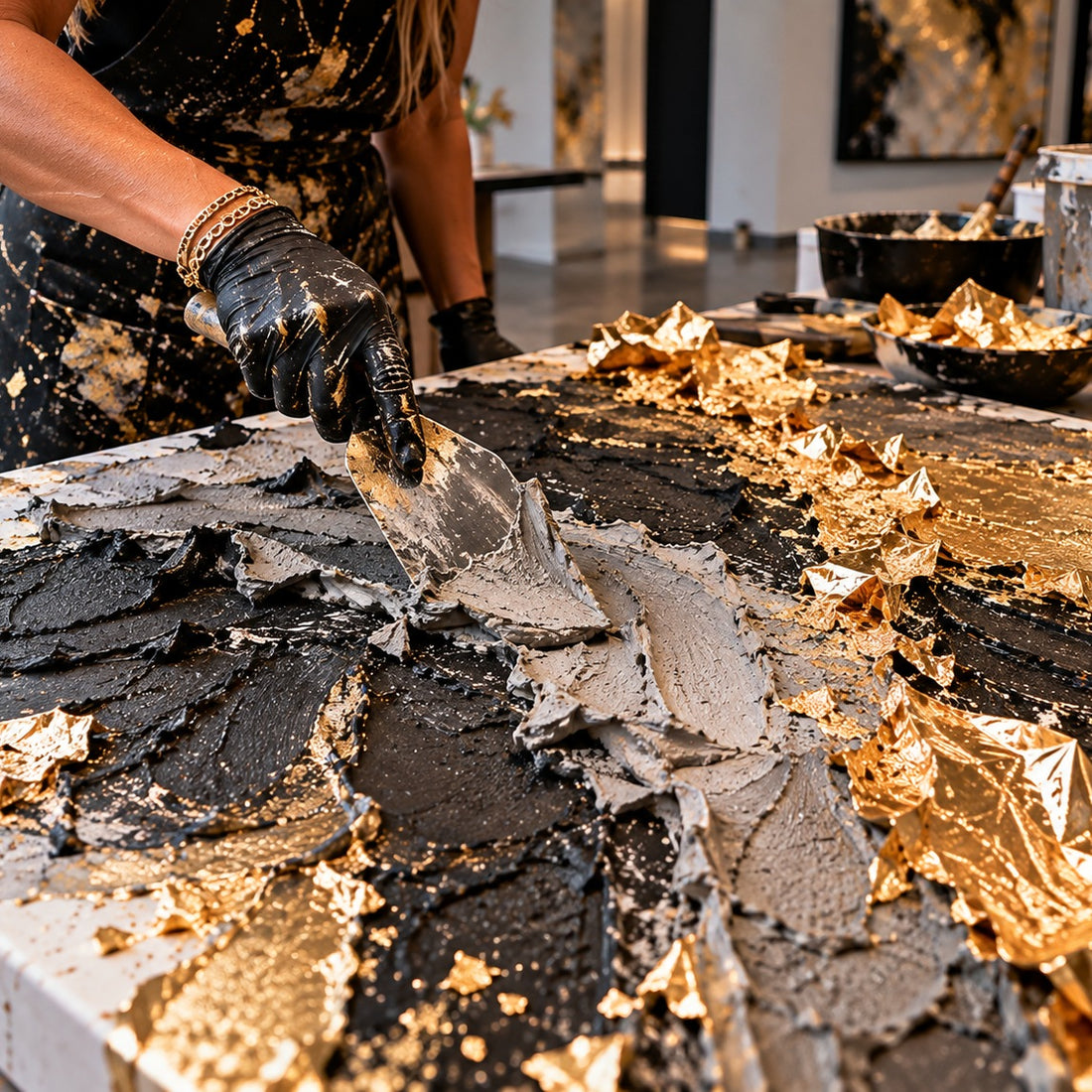 Strukturkunst mit echtem Blattgold, Group Experience