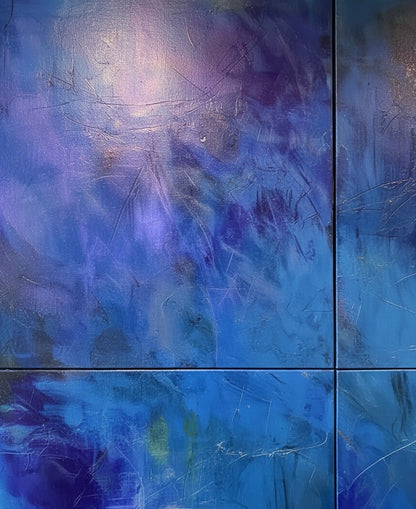 Original Kunstwerk: &quot;Echo Eterna - Der blaue Kontinent Gottes“ 200 x 200 cm