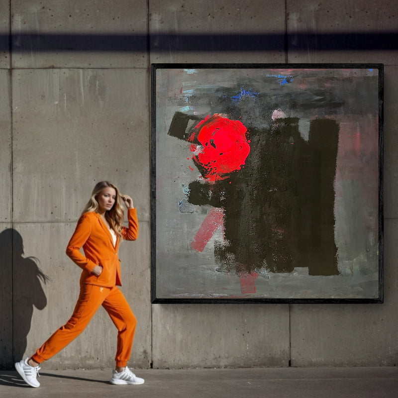 Kunstwerk &quot;Schwarz-Pinke Schönheit&quot; - Premium Leinwand-Druck, limitiert auf 10 Stück