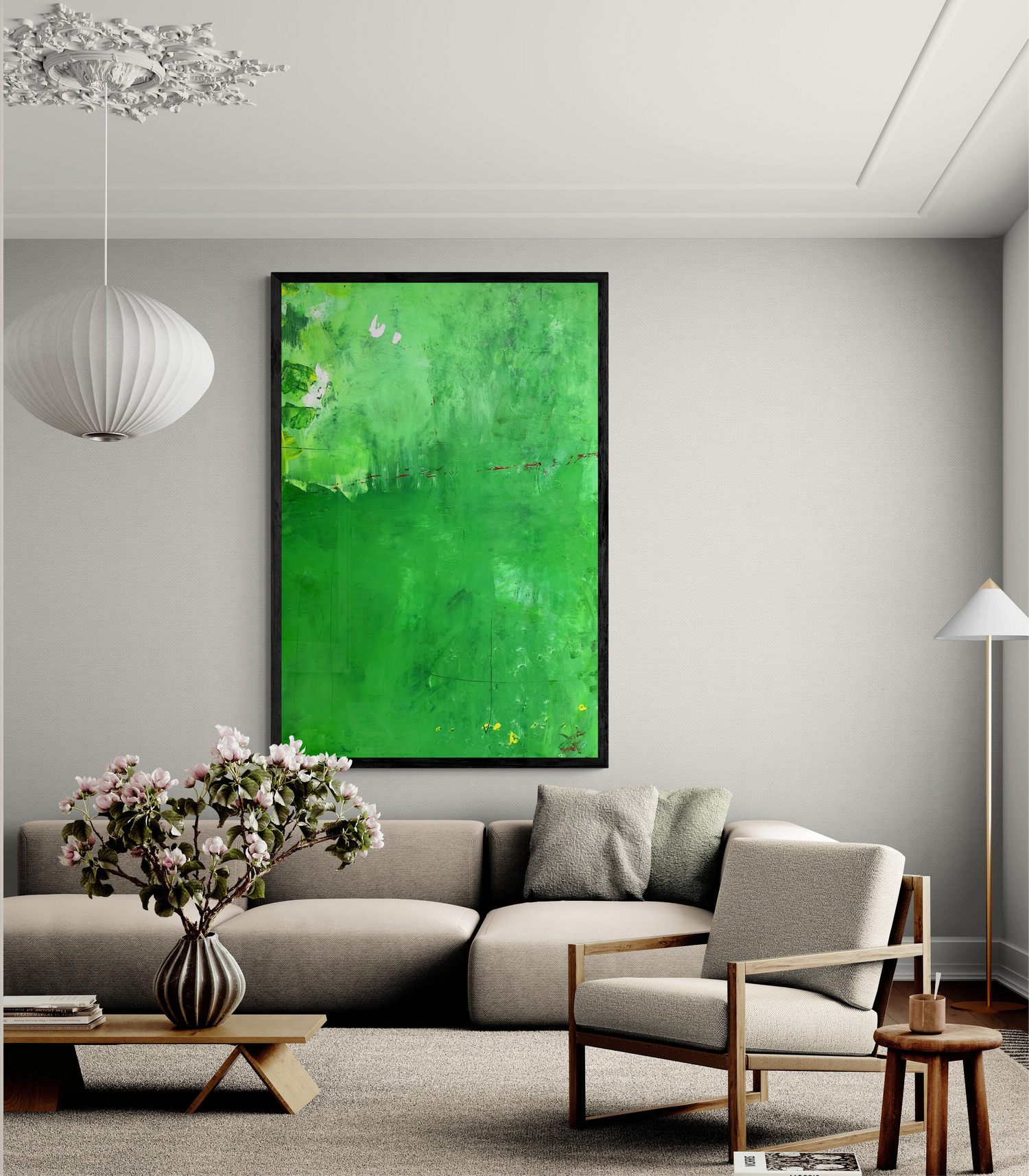 Kunstwerk positive power von Martina Krone, in satten Grüntönen und spannender Tiefe! Ein echter Eyecatcher der modernen Kunst. 