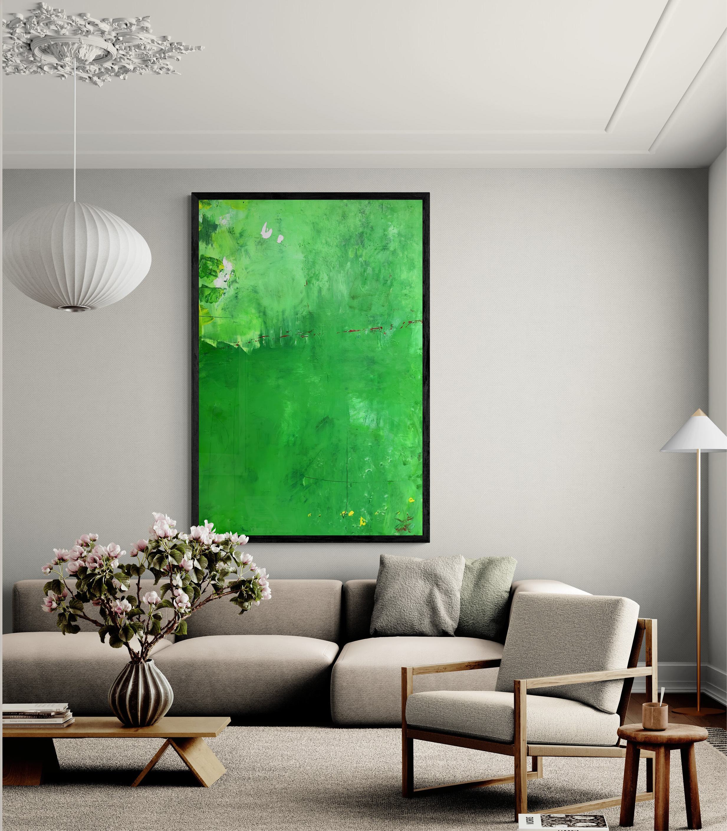 Kunstwerk positive power von Martina Krone, in satten Grüntönen und spannender Tiefe! Ein echter Eyecatcher der modernen Kunst. 