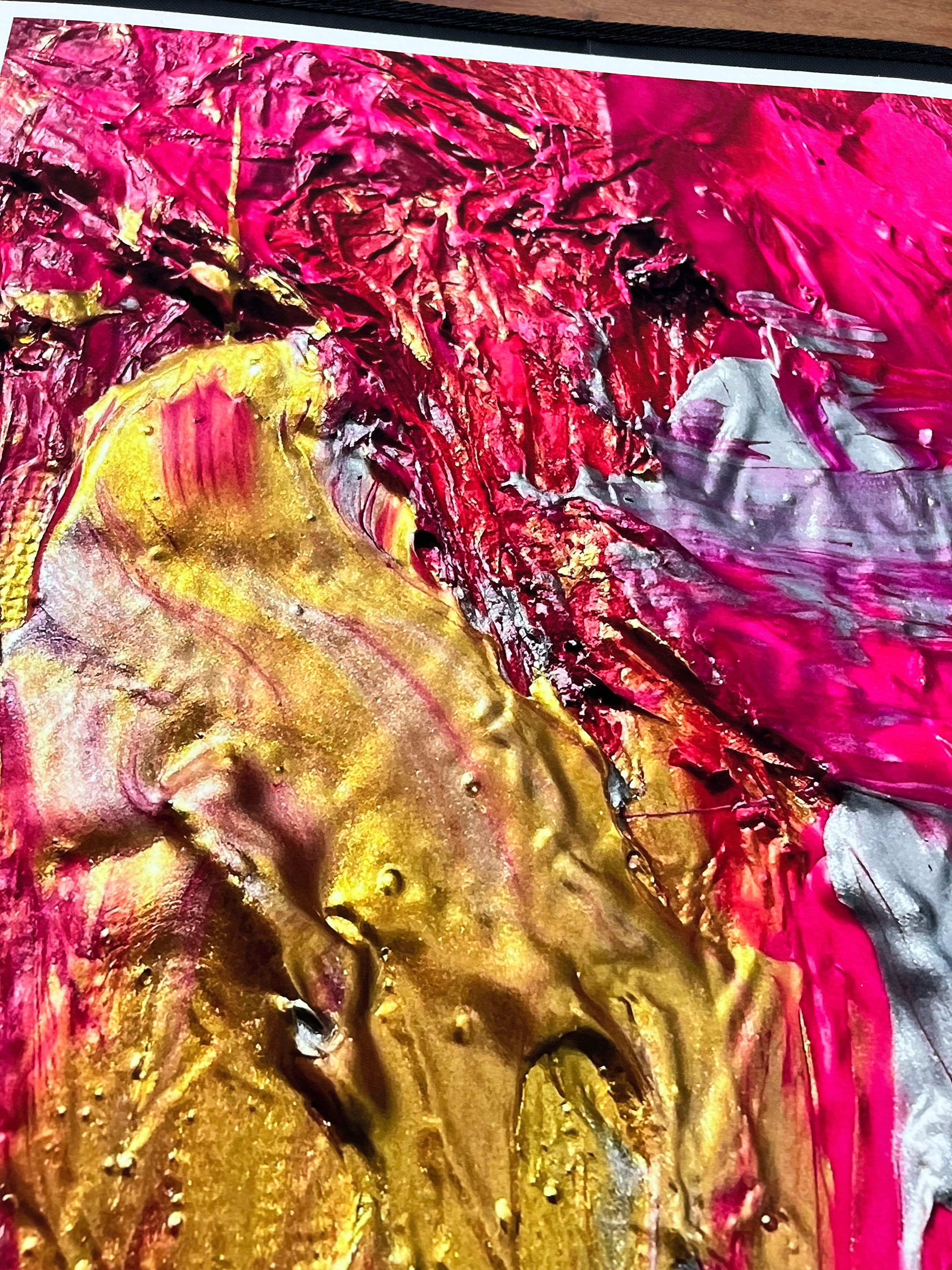 Kunstdruck, Ausschnitt aus „Seelen-Orgasmus 15“ Unikat, 30 x 45 cm