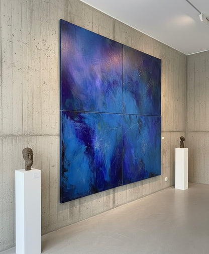 Original Kunstwerk: &quot;Echo Eterna - Der blaue Kontinent Gottes“ 200 x 200 cm