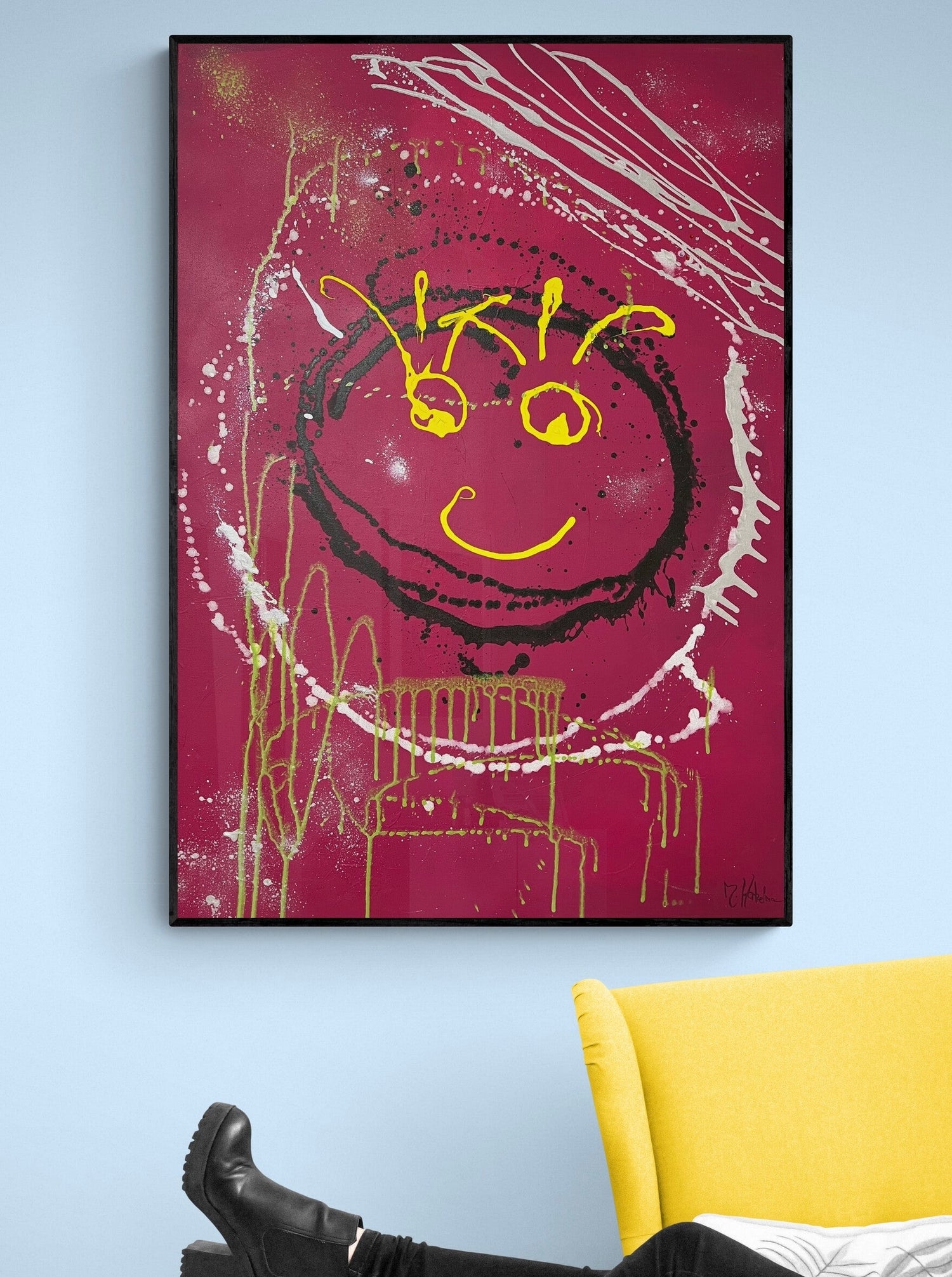 Artwork &quot;Funksoul 1&quot; - Poster print in wooden frame