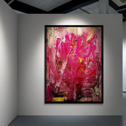 Original Acrylic Painting: &quot;Black and Pink Beauty&quot; - Exclusive one-of-a-kind Artwork, 100*100 cm (39 inch)