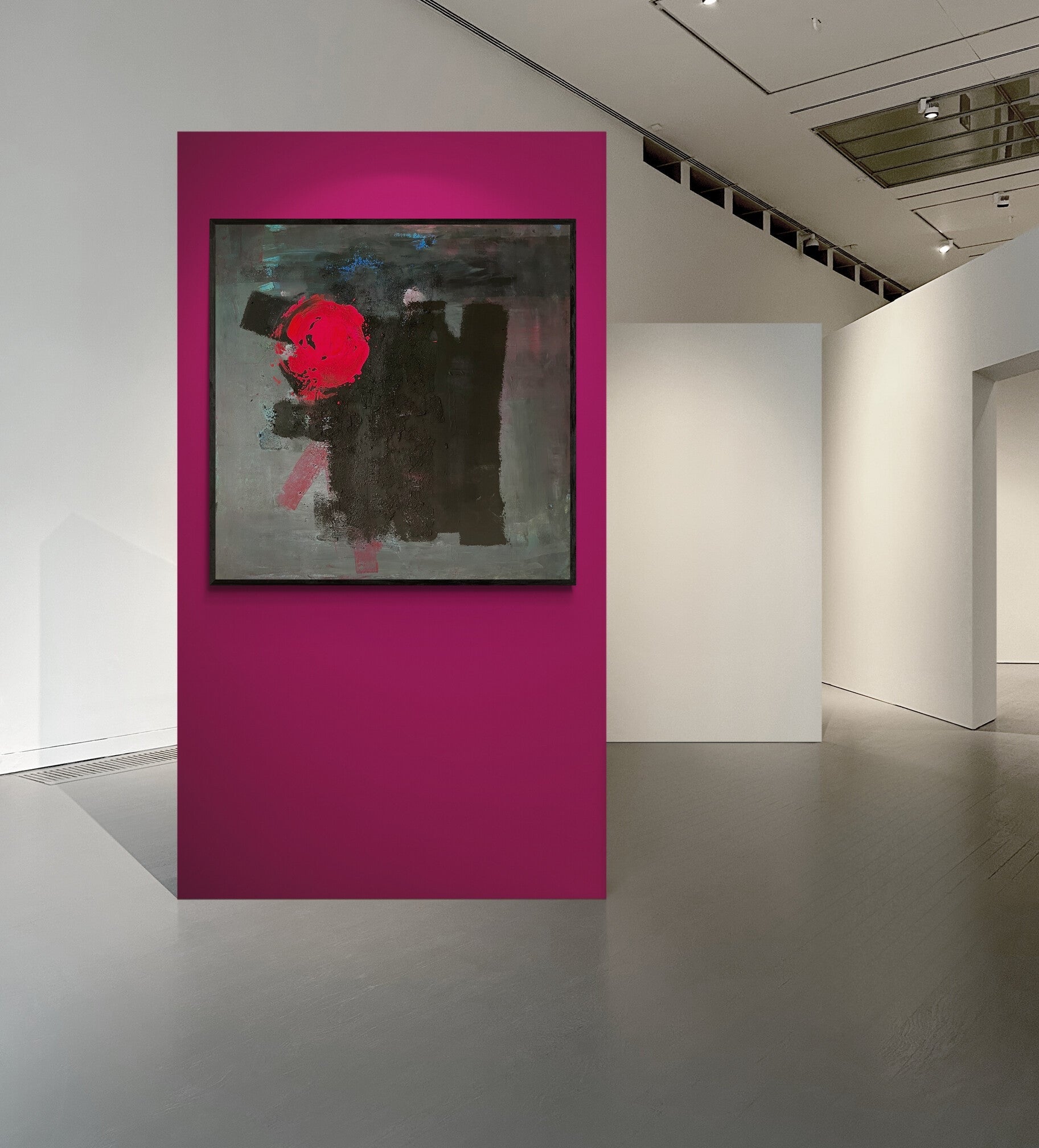 Kunstwerk &quot;Schwarz-Pinke Schönheit&quot; - Premium Leinwand-Druck, limitiert auf 10 Stück