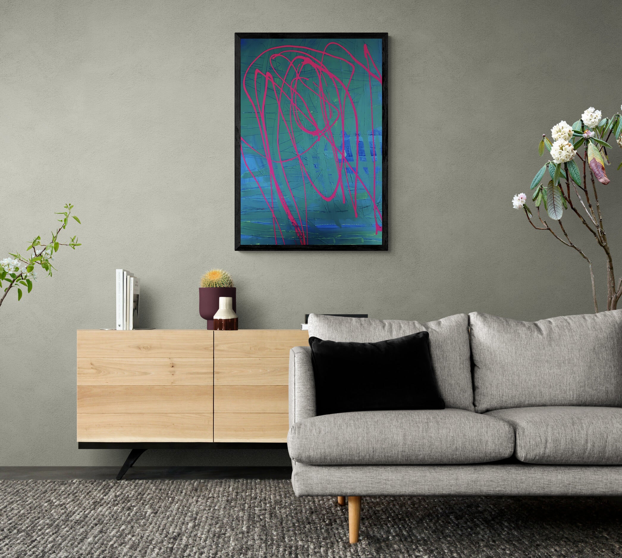 Artwork &quot;Funksoul 2&quot; - Poster print in wooden frame