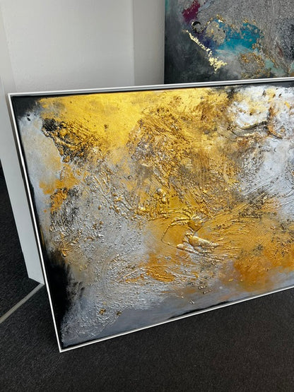 Original Kunstwerk: "Reich an Leben und Geld", 100 x 280 cm