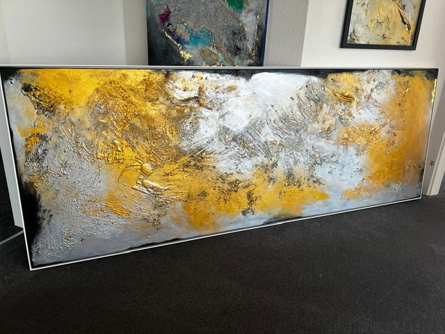 Original Kunstwerk: "Reich an Leben und Geld", 100 x 280 cm