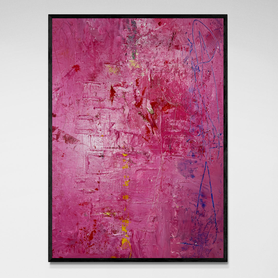 Original Acrylic Painting: &quot;Black and Pink Beauty&quot; - Exclusive one-of-a-kind Artwork, 100*100 cm (39 inch)