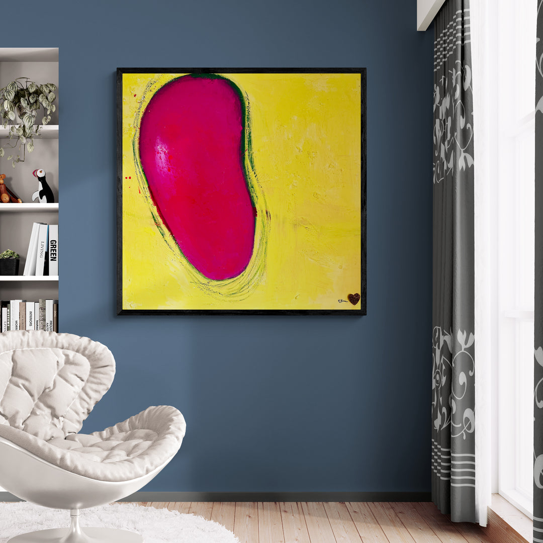 Original Acrylic Painting: &quot;Black and Pink Beauty&quot; - Exclusive one-of-a-kind Artwork, 100*100 cm (39 inch)