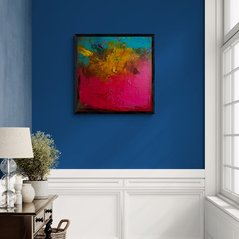 Artwork &quot;Positive Energy 2&quot; - Poster Print in Wooden Frame