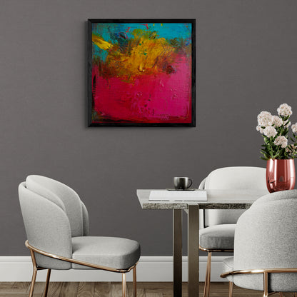 Artwork &quot;Positive Energy 2&quot; - Poster Print in Wooden Frame