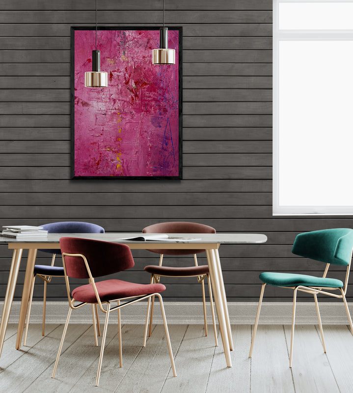 Original Acrylic Painting: &quot;Black and Pink Beauty&quot; - Exclusive one-of-a-kind Artwork, 100*100 cm (39 inch)