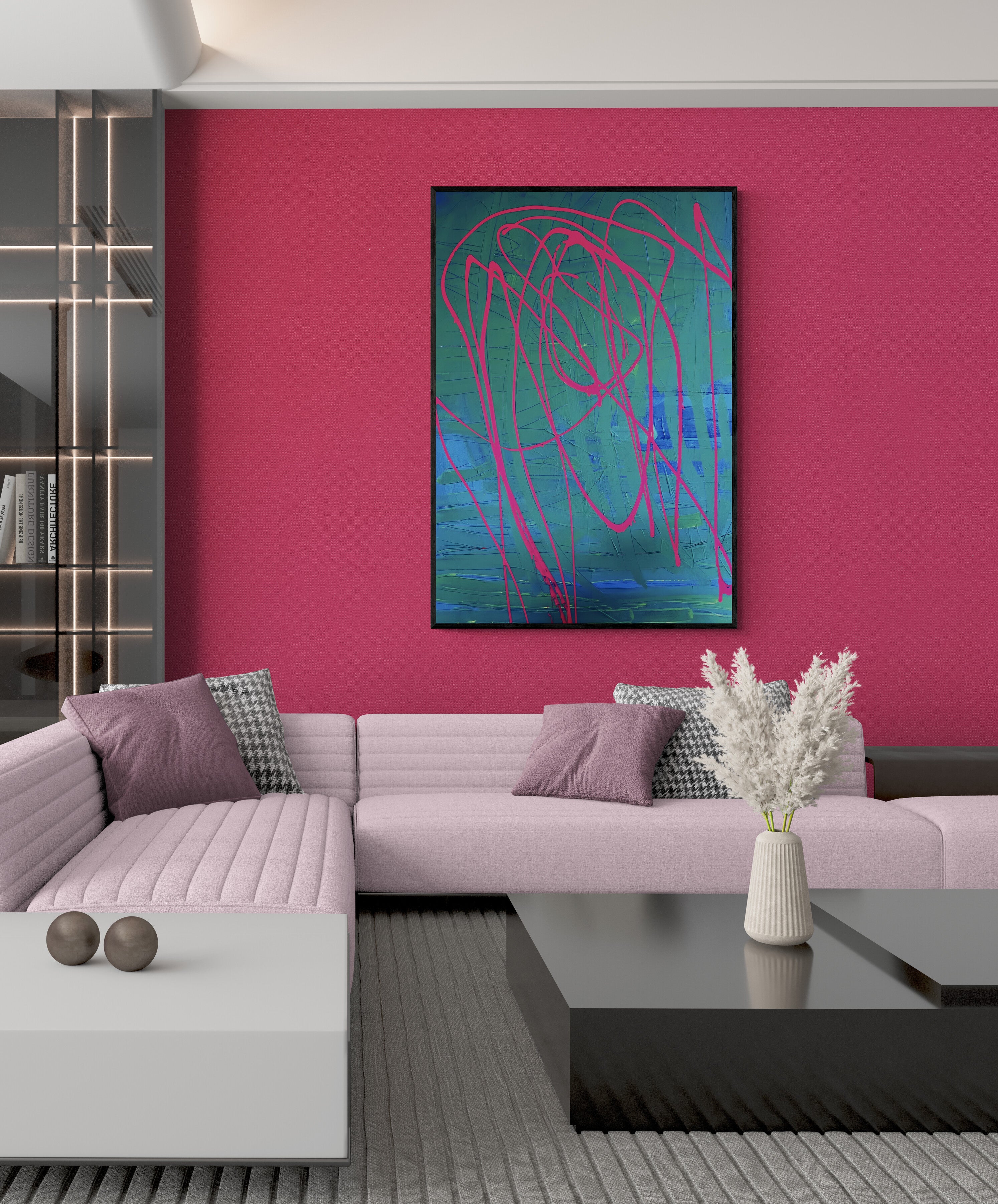 Artwork &quot;Funksoul 2&quot; - Poster print in wooden frame