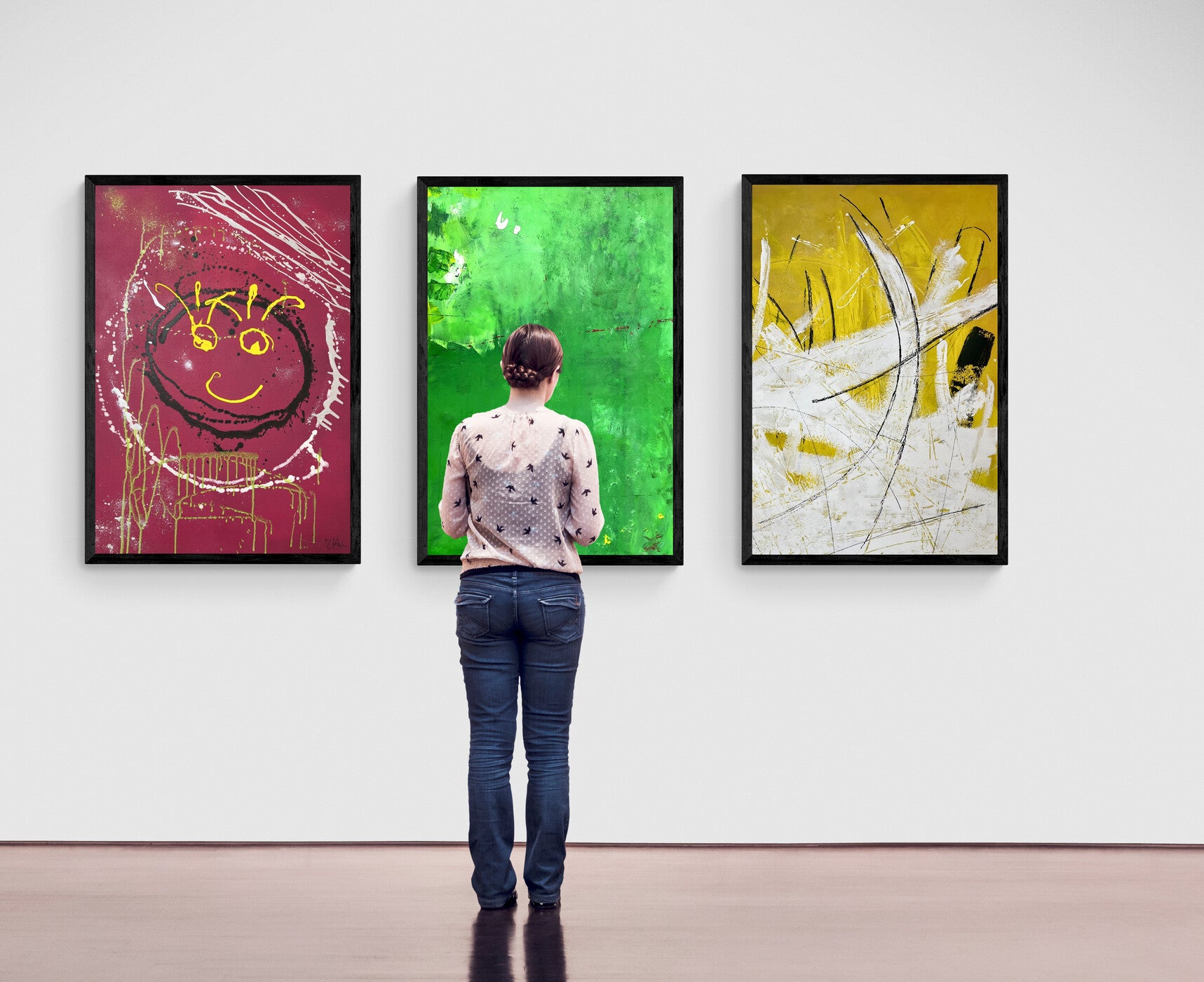 3 artworks &quot;Bundle of Happiness&quot; - Premium Prints with gallery frame