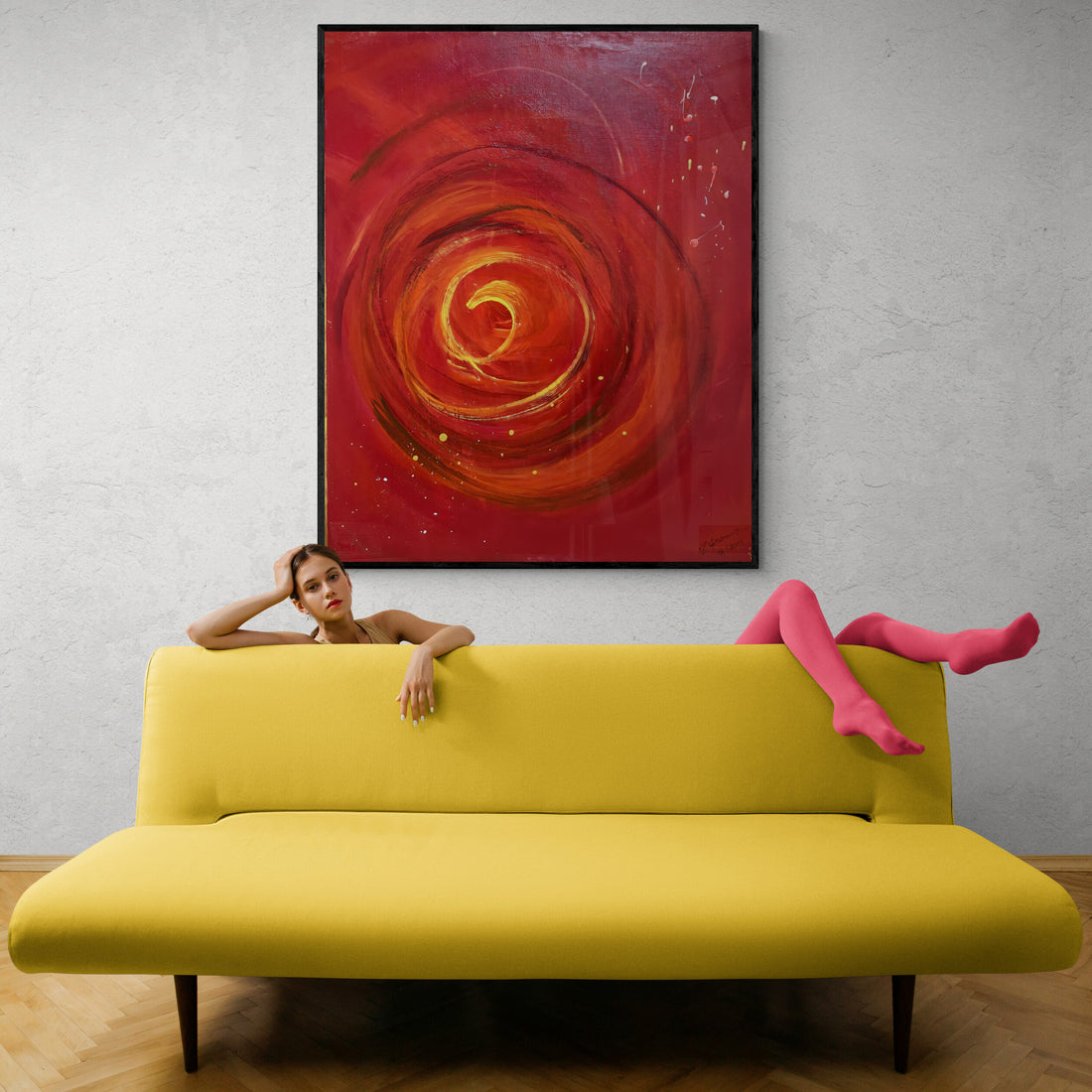 Original Acrylic Painting &quot;Red&quot; - Exclusive one-of-a-kind Artwork, 50*70 cm (20*27 inch)